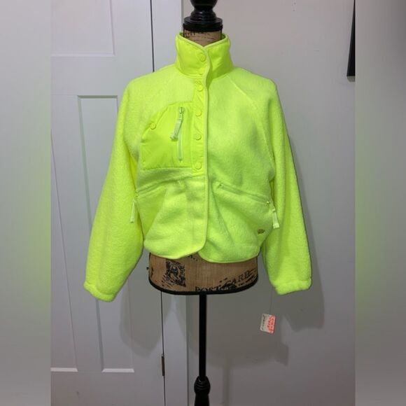 NWT Free People Hit the Slopes Jacket in Highlighter XS - Picture 6 of 11